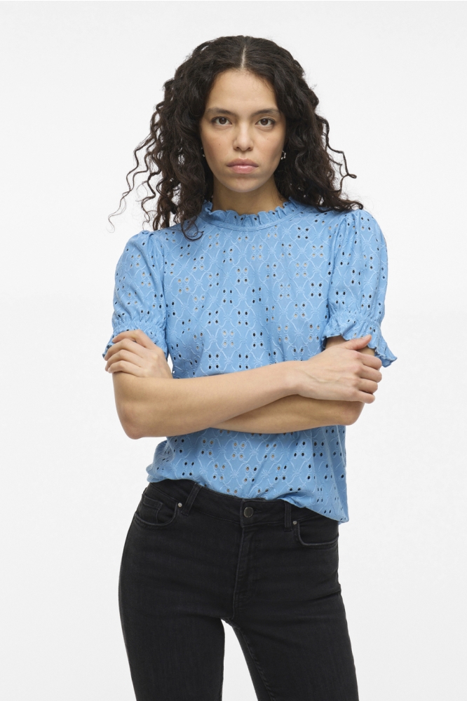 VIKAWA S/S FLOUNCE TOP - NOOS 14070251 BLISSFUL BLUE
